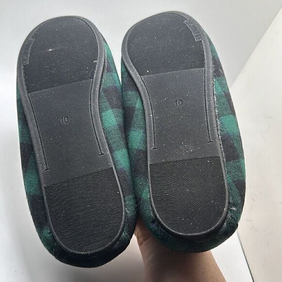 Cushionaire Women's Moccasin Slipper +Memory Foam 10 GREEN PLAID - Picture 5 of 7